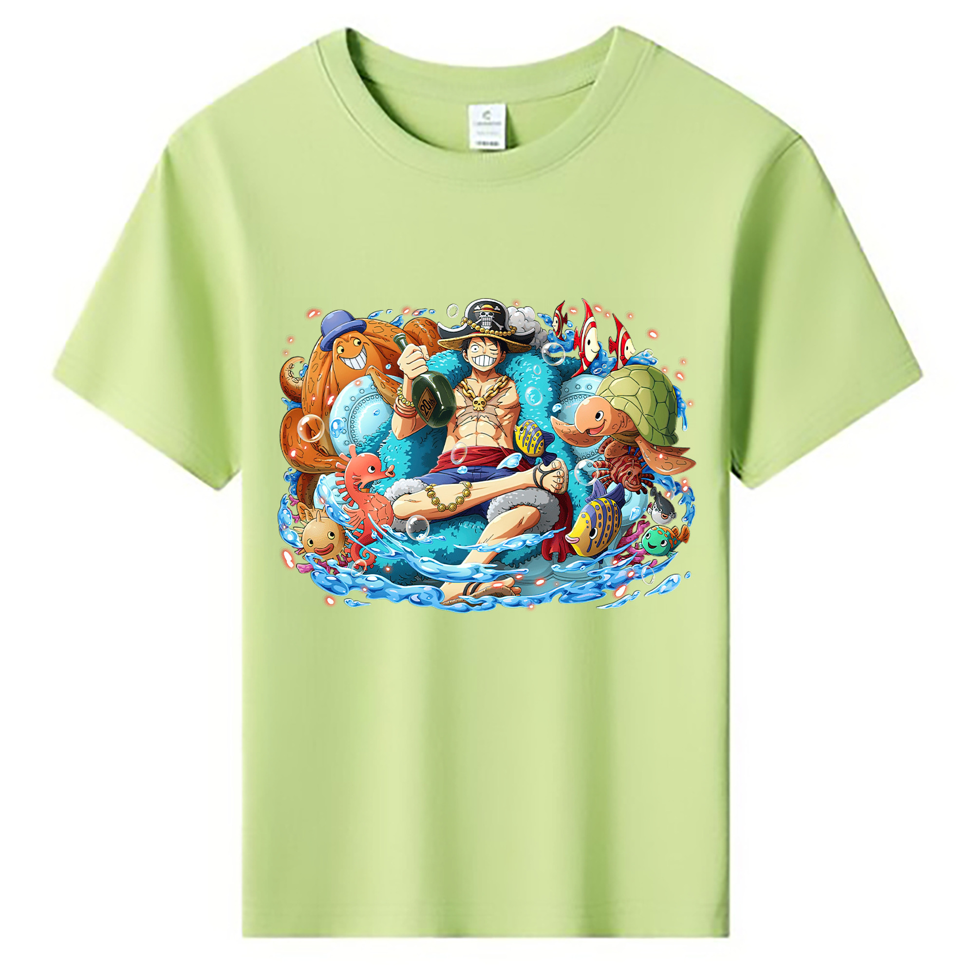 ワンピース モンキー・D・ルフィ ONE PIECE Monkey D. Luffy 綿100％キッズTシャツ（フロントプリント）